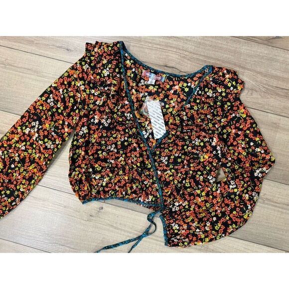 Urban Outfitters cropped Long Sleeve floral Top Boho Womens S Small NWT Shirt - Picture 5 of 5